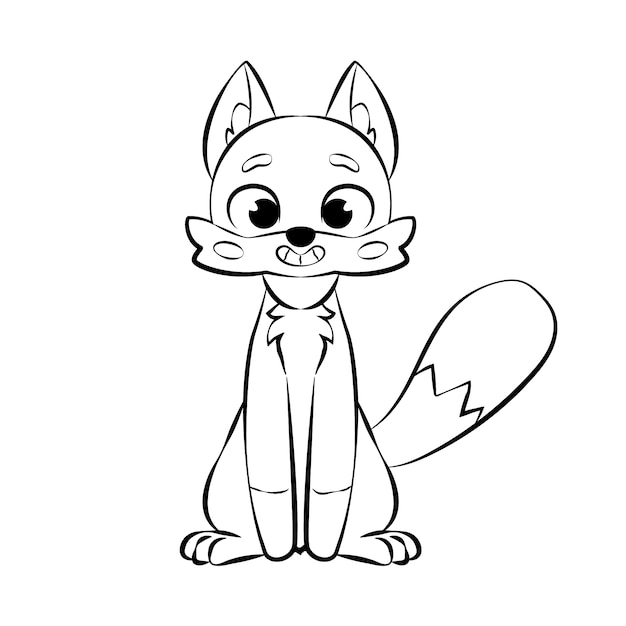 Free vector hand drawn flat design fox outline