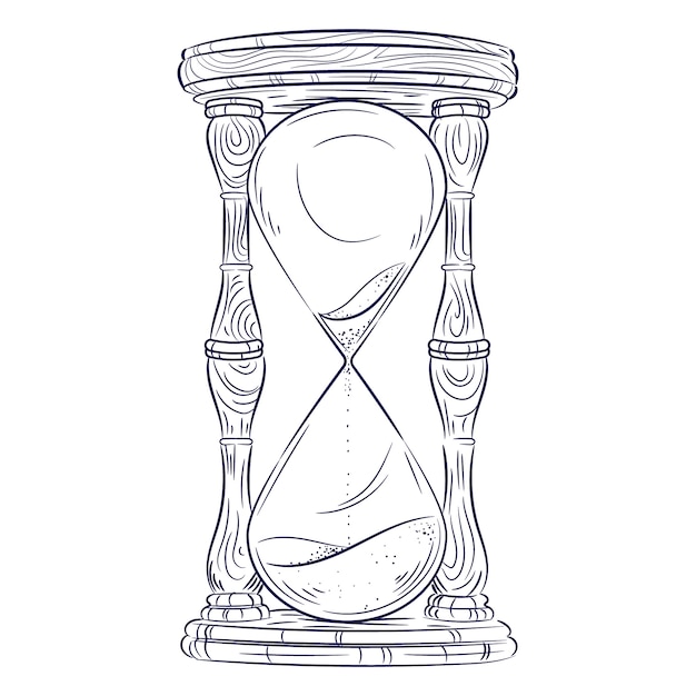 Бесплатное векторное изображение Иллюстрация, нарисованная вручную песочными часами