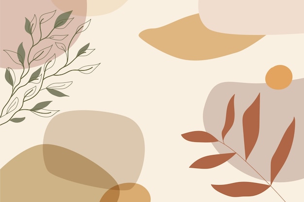 Free vector hand drawn minimal background with leaves
