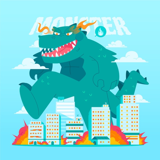 Free vector hand drawn monster illustration