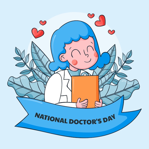 Hand drawn national doctor's day illustration
