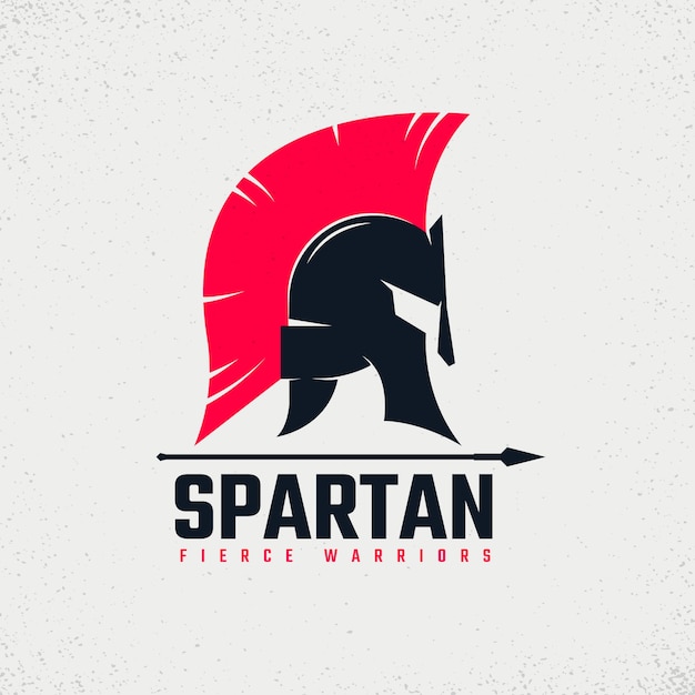 Бесплатное векторное изображение Ручно нарисованный логотип спартанского шлема