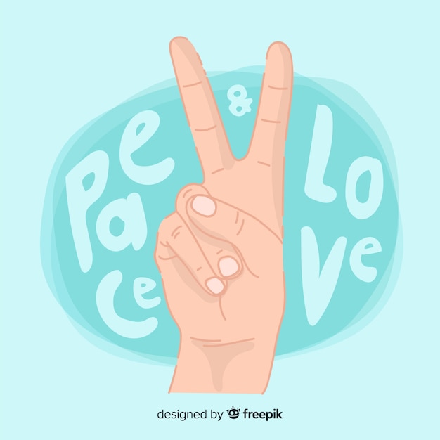 Free vector hand peace sign background