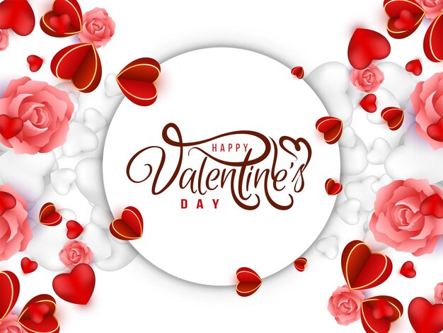 Happy Valentines day beautiful greeting card design vector