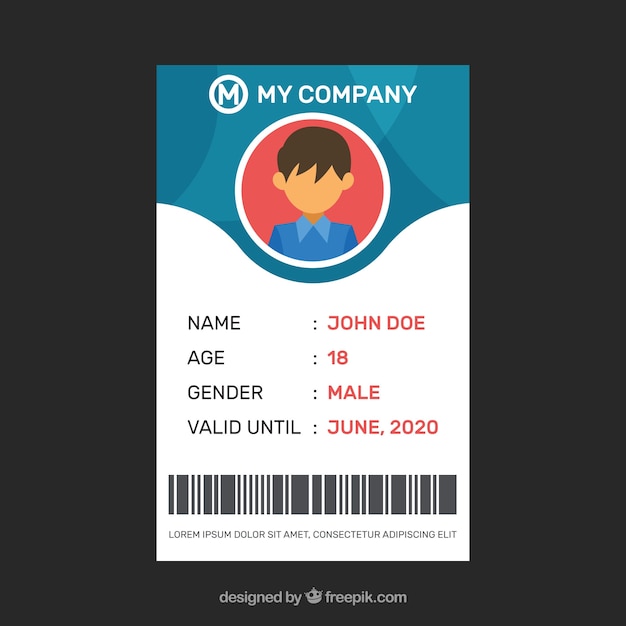 Free vector id card template