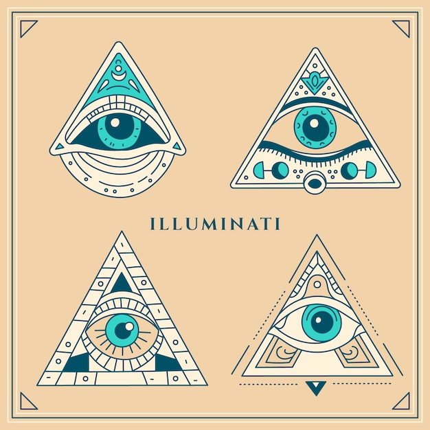 Free vector illuminati symbol set