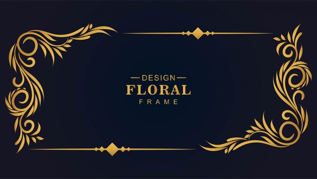 Декоративная золотая декоративная цветочная рамка фон