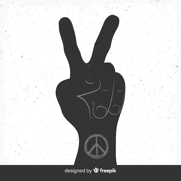 Free vector lovely hand drawn peace fingers symbol