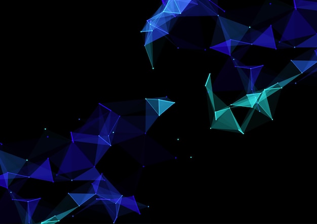 Free vector modern network communications background with a low poly plexus design