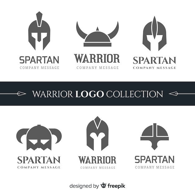 Бесплатное векторное изображение Коллекция логотипов современных воинов