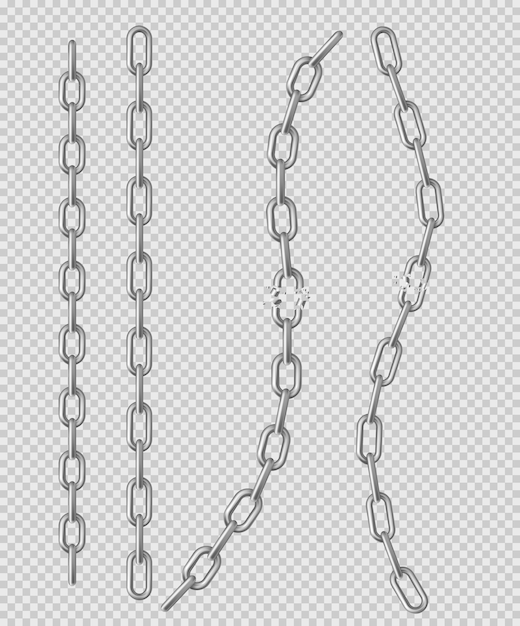 Free vector metal chain with whole or break steel chrome links