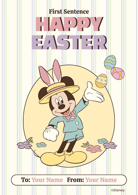 Mickey Mouse Happy Easter Card