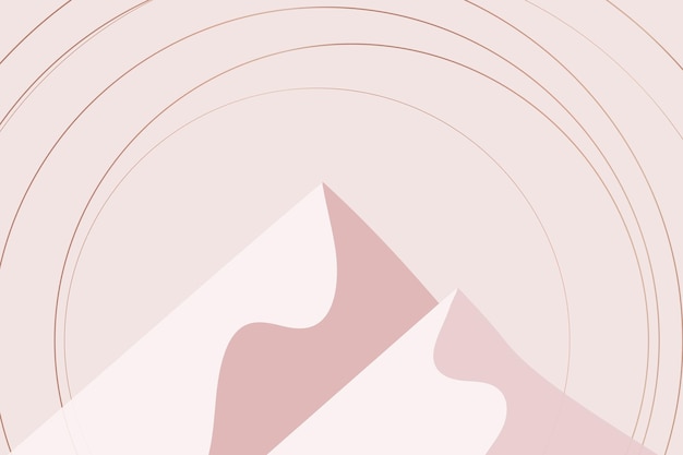 Free vector minimal mountain scenery nordic aesthetic background in pink gold