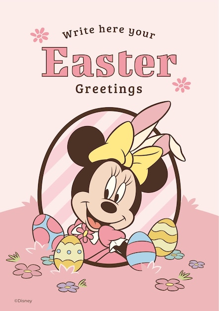 Minnie Mouse Happy Easter Card