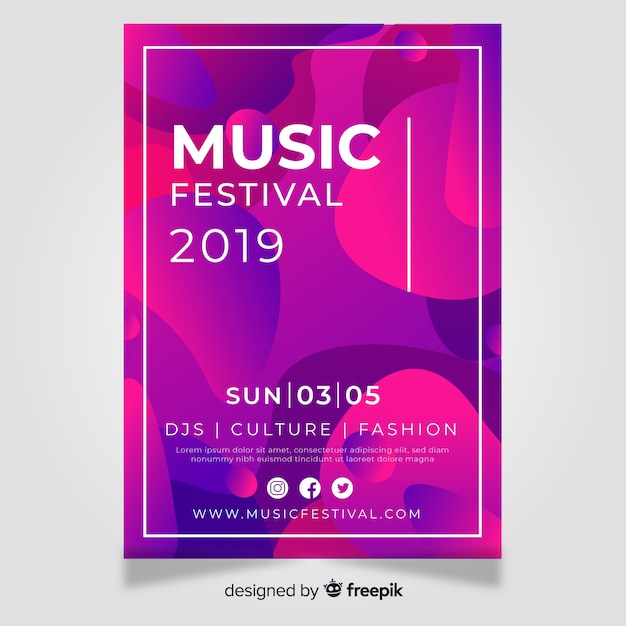 Бесплатное векторное изображение Афиша музыкального фестиваля