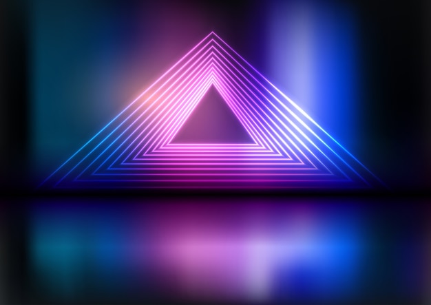 Бесплатное векторное изображение Неоновый треугольник фон