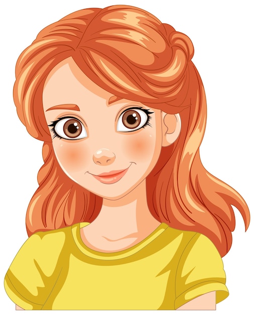 Бесплатное векторное изображение Векторный портрет улыбающейся молодой девушки