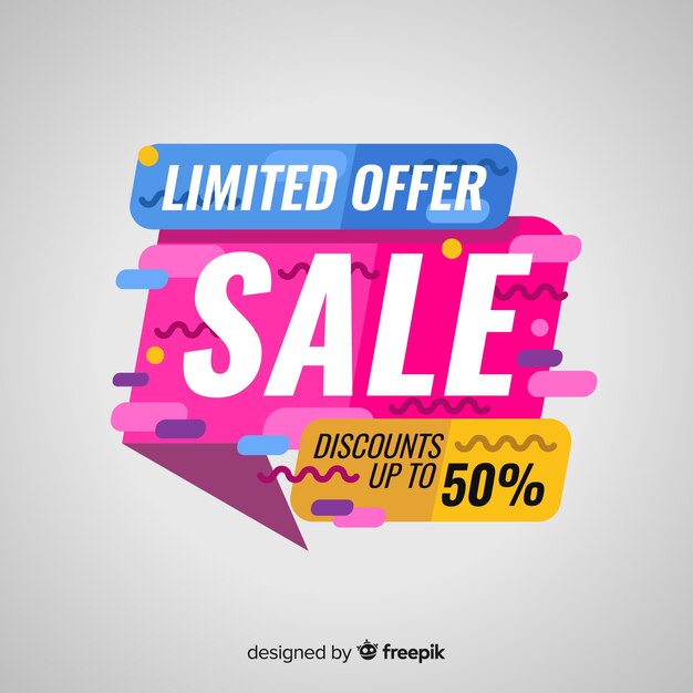 Sales banner in abstract colorful style