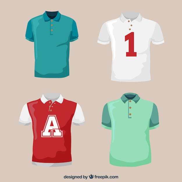 Set of masculine sport polo shirts