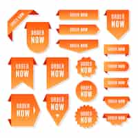 Free vector set of creative order now labels