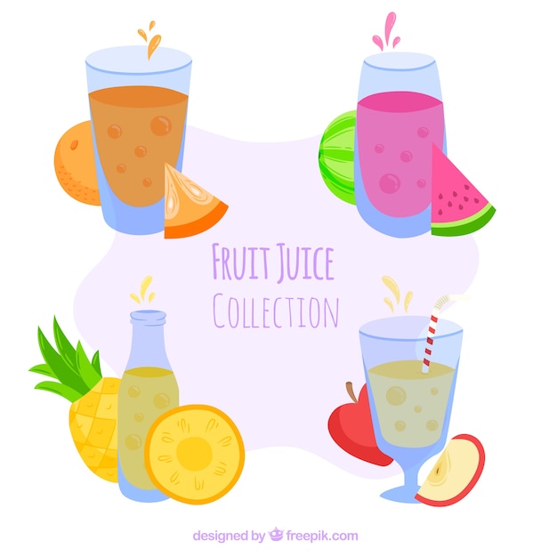 Free vector set of fruit juices