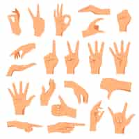 Free vector set of hands