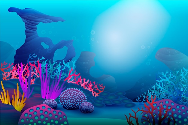 Free vector under the sea background