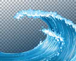 Бесплатное векторное изображение Море гигантские волны прозрачный фон