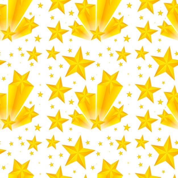 Seamless pattern design with yellow stars