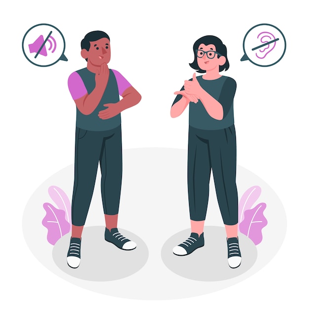 Бесплатное векторное изображение Иллюстрация концепции языка жестов