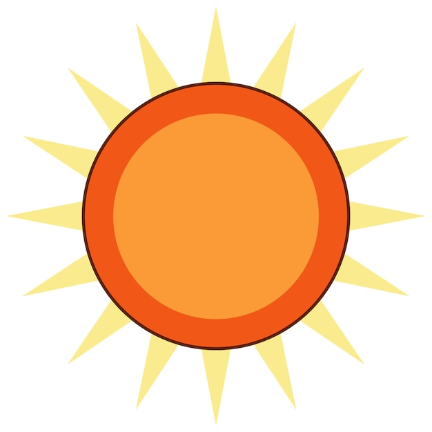 Бесплатное векторное изображение Простой символ солнца на белом фоне