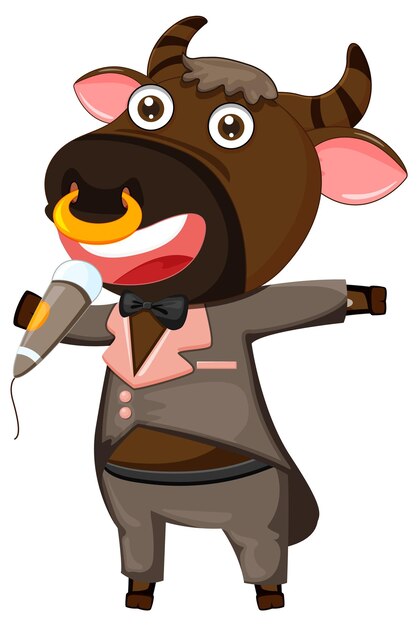 Бесплатное векторное изображение Певица буйвол мультипликационный персонаж