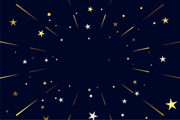 Free vector sparkling golden stars confetti burst background