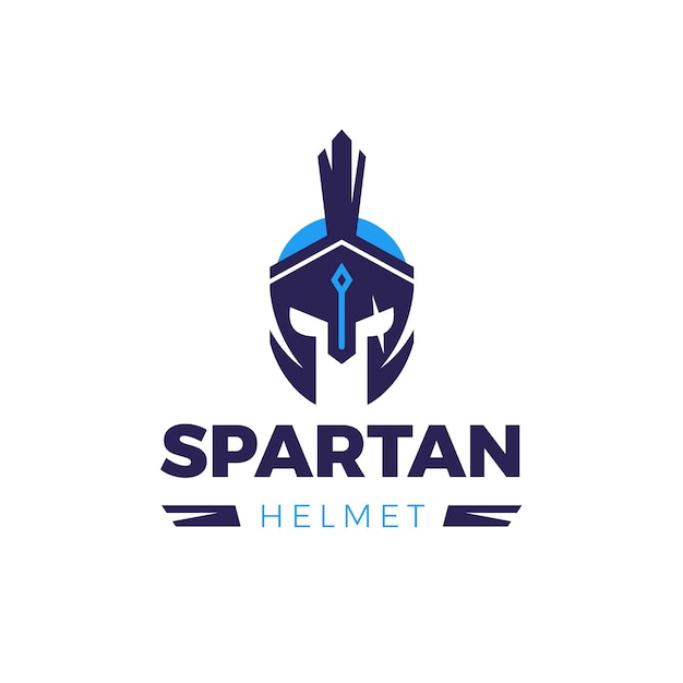Бесплатное векторное изображение Шаблон логотипа спартанский шлем