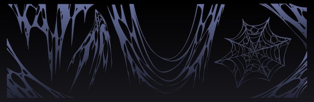Бесплатное векторное изображение Паутина хэллоуин набор паутины жуткая сеть насекомых