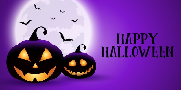 Бесплатное векторное изображение Жуткий хэллоуин баннер