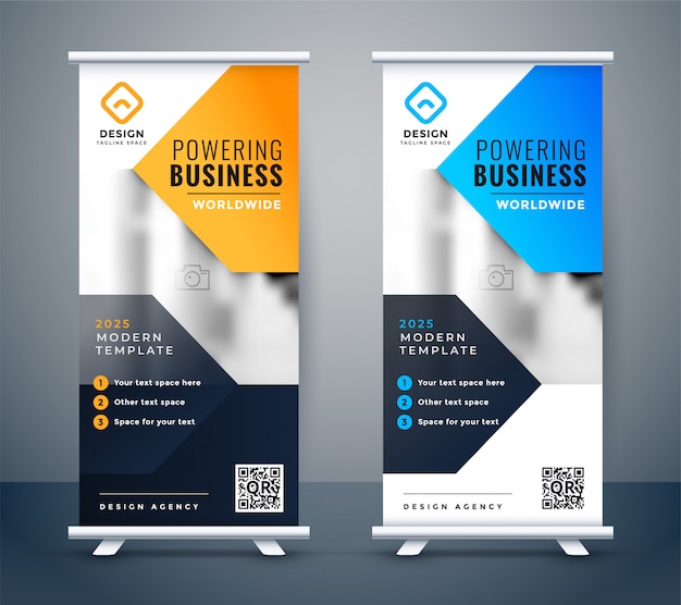 Free vector stylish company business roll up banner design