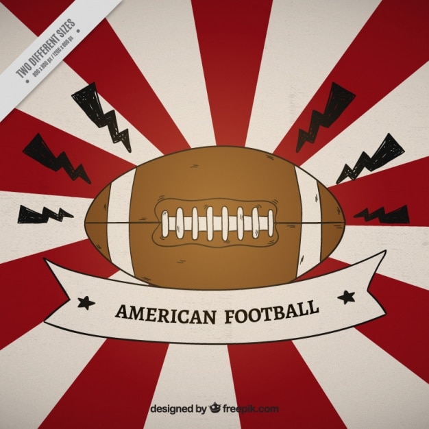 Free vector sunburst background of american football