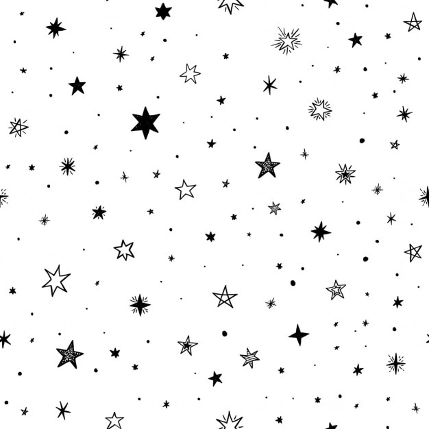 Free vector pattern with black stars on a white background