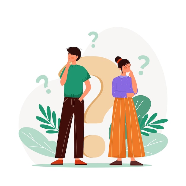 Free vector pack of flat people asking questions