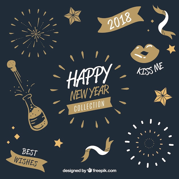 Free vector pack of new year party elements