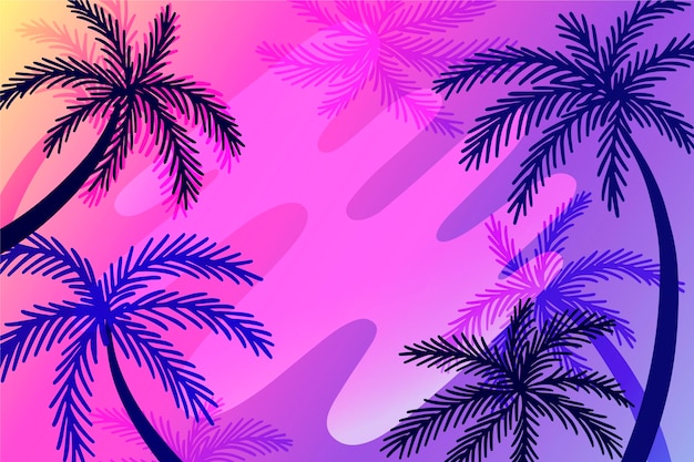 Бесплатное векторное изображение palm силуэты фон тема