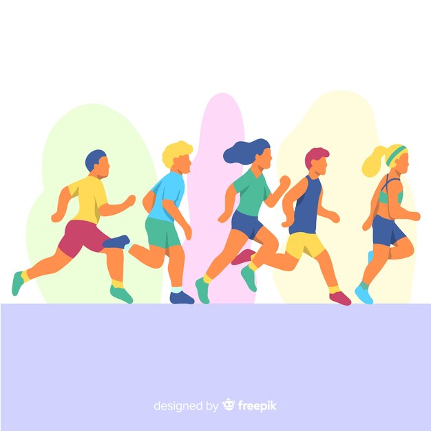 Люди бегущие марафон
