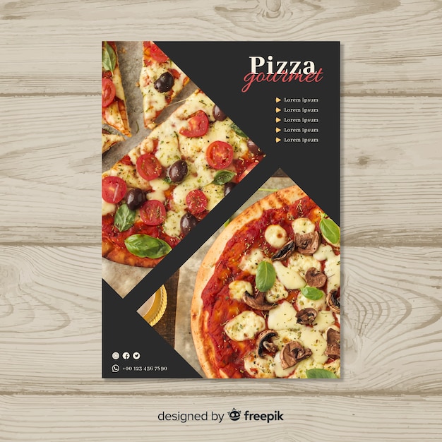 Бесплатное векторное изображение Шаблон флаера для пиццы