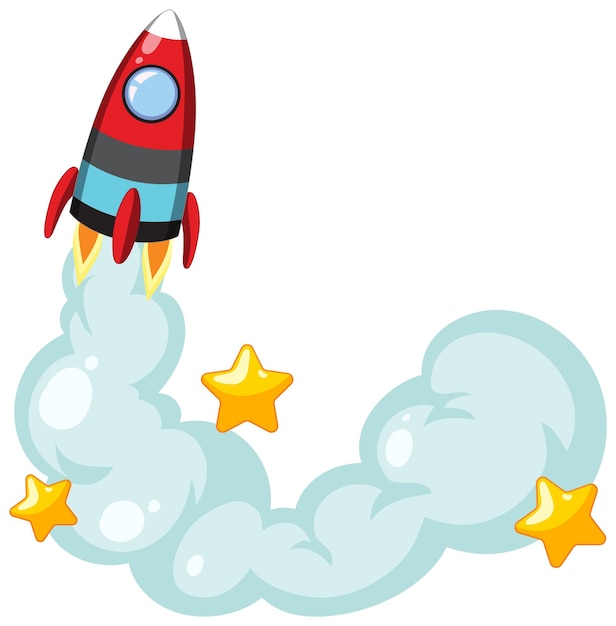 Free vector rocket icon launching star icon vector cartoon illustration
