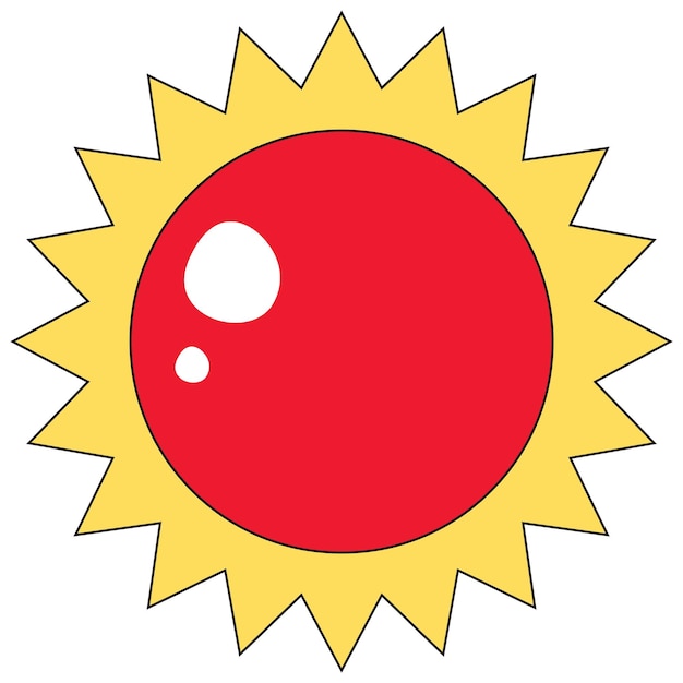 Бесплатное векторное изображение Ретро солнце на белом фоне