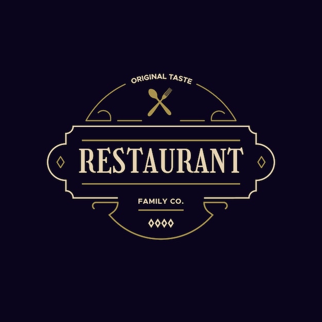 Free vector retro restaurant logo concept