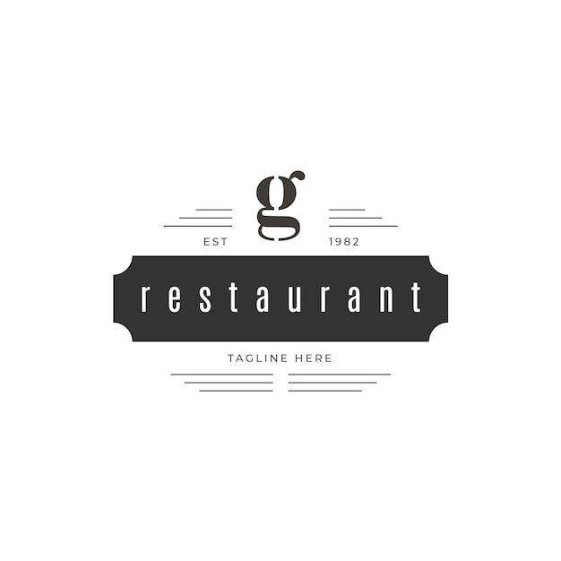 Бесплатное векторное изображение Ретро ресторан логотип