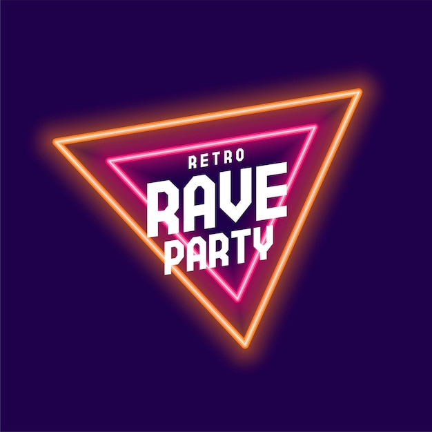 Free vector retro wave party modern background with glowing led frame