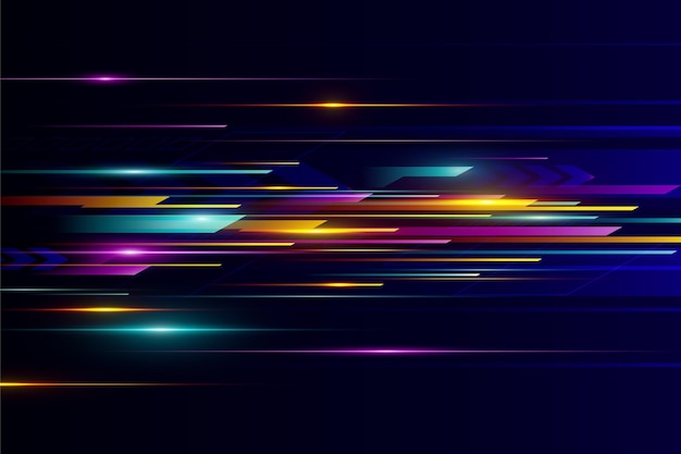 Realistic neon speed motion background